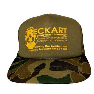 Reckart Equipment Camouflage Cap Hat Foam Trucker Vintage Young An Duck Camo